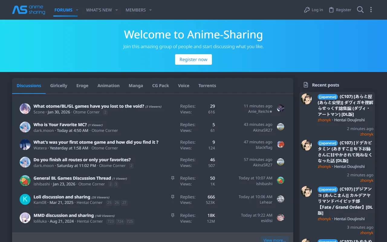 Screenshot of Animesharing